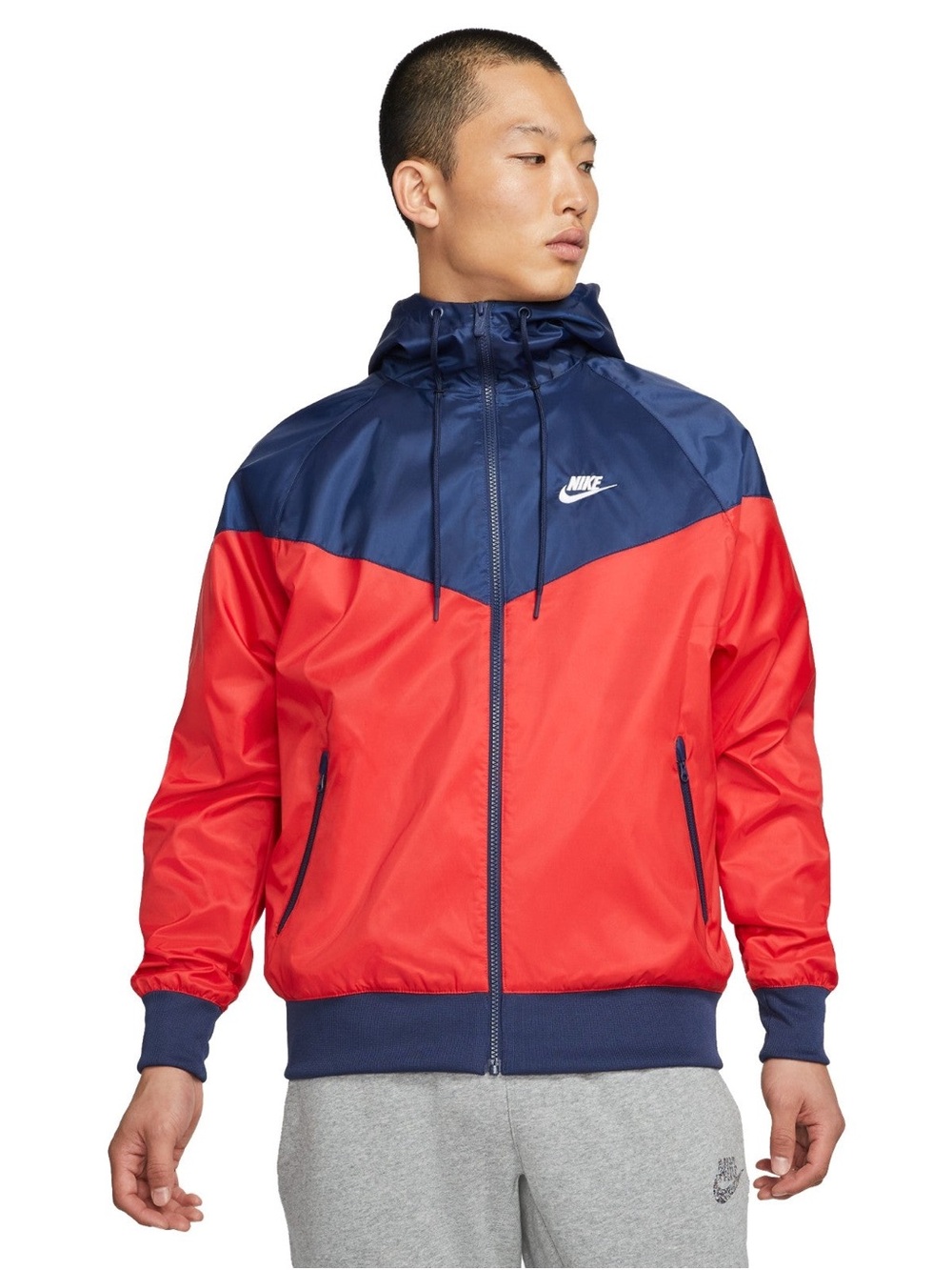 Nike. Windrunner Jacket. Red/Navy. Size Small.